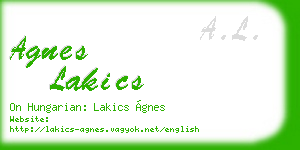agnes lakics business card